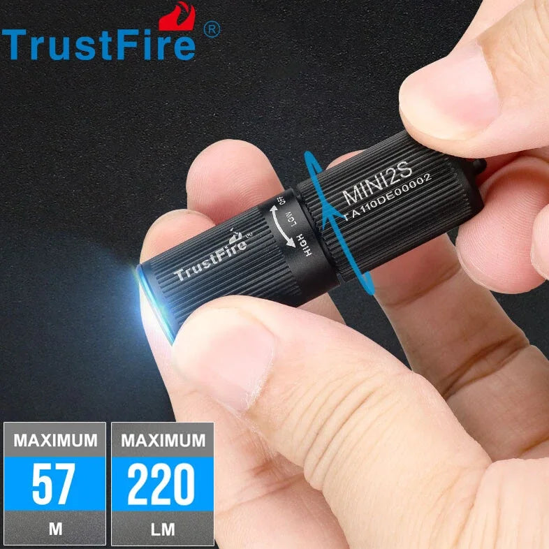 Super Mini LED Flashlight Ultra-Bright IP68 Waterproof Rechargeable EDC USB Charging Aluminum Alloy Keychain Outdoor Emergency