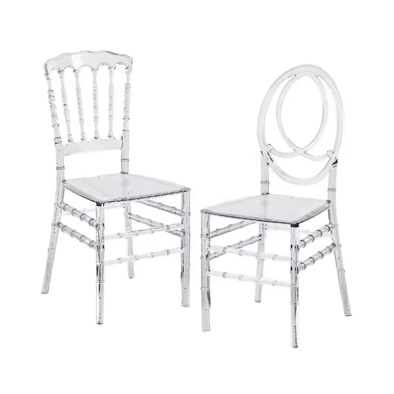 Wholesale Clear Crystal Plastic Chiavari Chairs Hotel Wedding Chair Acrylic Resin Phoenix Napoleon Chair
