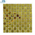 Luxury Golden Glossy Mix Rough Surface Shining Wall Tiles Bathroom Kitchen Backsplash Mirror Glass Square Mosaic Tile