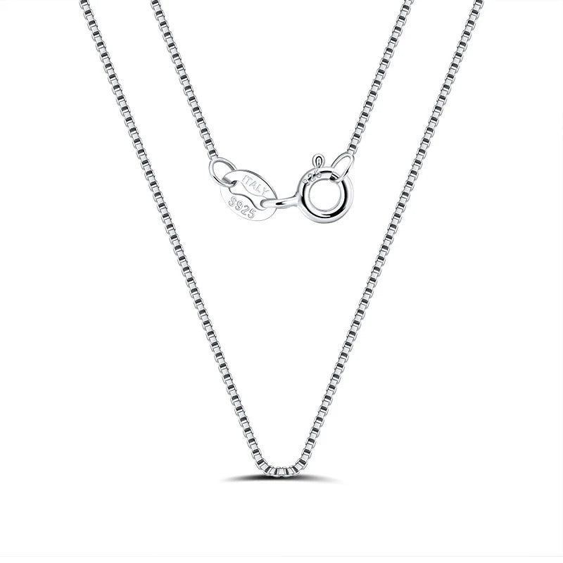 SC07-P 18 Inches Italy 925 Sterling Silver Box Chain Necklace