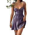 Women Fashion Satin Strapless Corset Midi Dresses One Piece Robe Soiree Short Dress for Women Party Evening Elegant Dresses