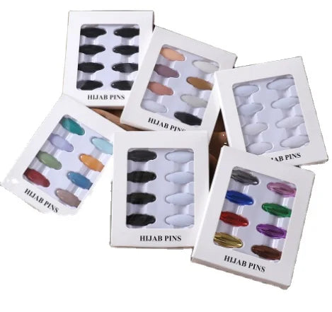8pcs Muslim Colorful  Scarf Plastic Safety Pin for Islam Women Hijab  Accessories Brooch Pin