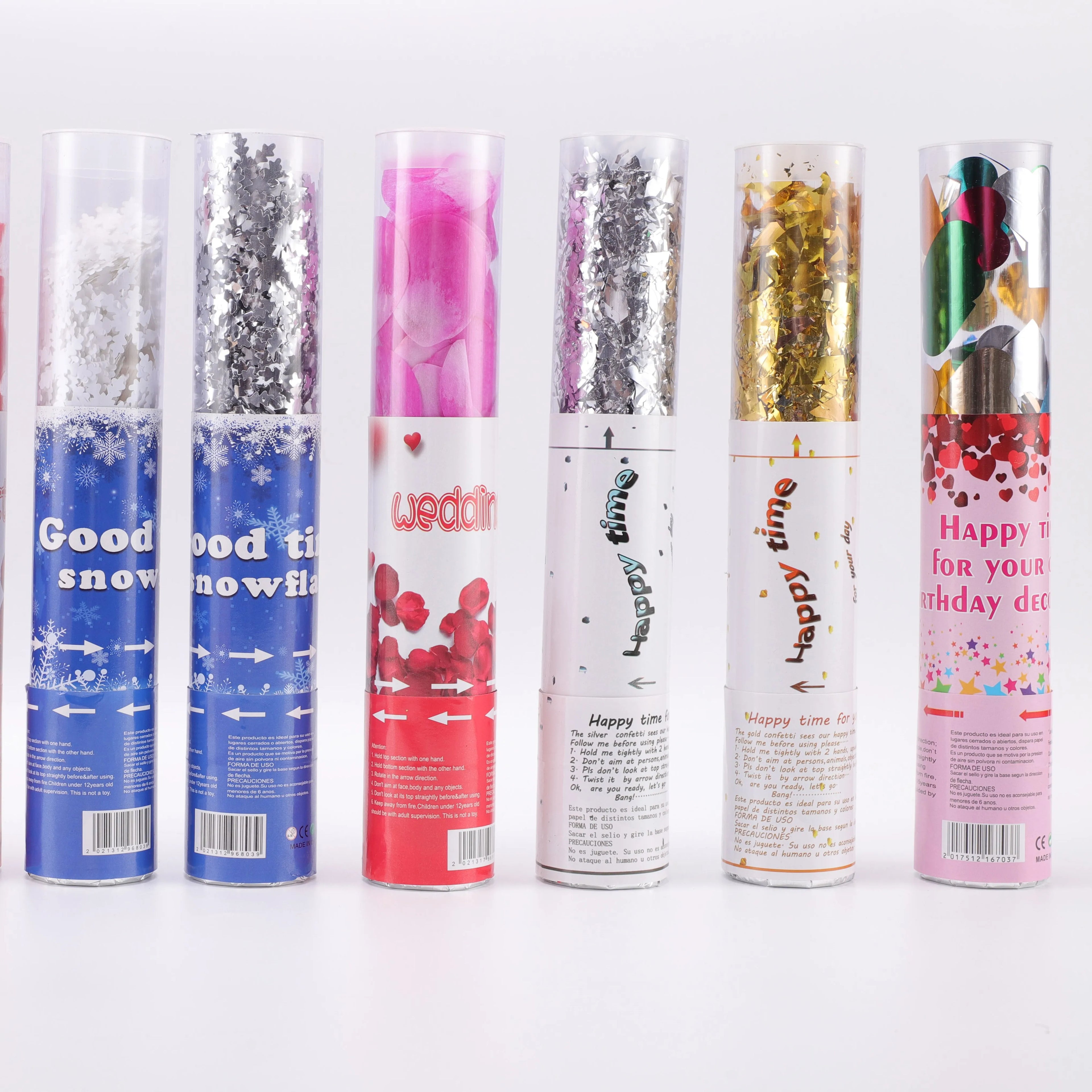 Mini Party Poppers Party Poppers Confetti Transparent Tube Gold Silver Foil Petal Popper Suitable for Wedding