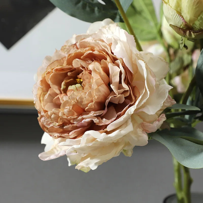 64cm\25inch High Quality Artificially Baked Edges to Simulate Peonies for Wedding and Home Decoration
