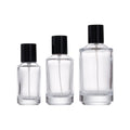 BYPE Luxury Perfume Bottle 30ml 50ml 100ml Black Cap Empty Perfume Atomizer with Pump Sprayer Thick Bottom and Black Cap