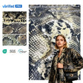Stock PU Stretched Leather Fabric Embossed Snake Pattern Skin Leather for Garments Dresses Skirts-Elastic Finished Pattern