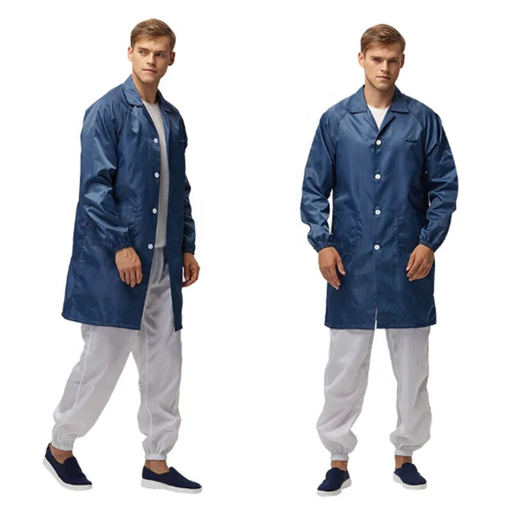 H-1104 Unisex Anti-Static ESDD Overcoat Cleanroom Working Polyester Smock Unisex Safety Clothing