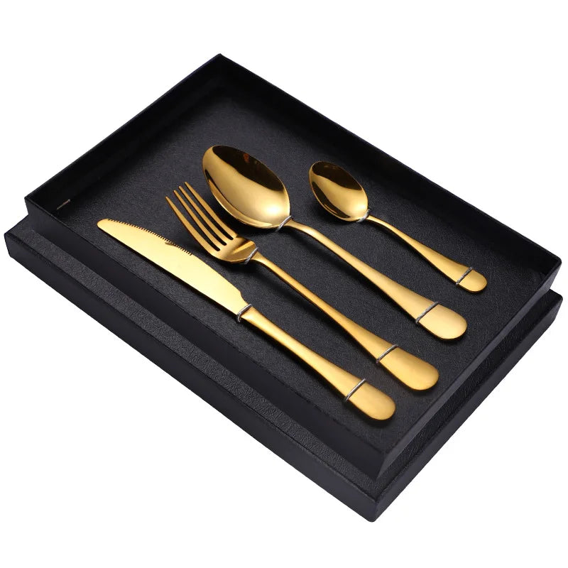 Manufacturer Wholesale Colorful Cutlery Flarware Set Cheap Stainless Steel Cutlery 4pcs Set