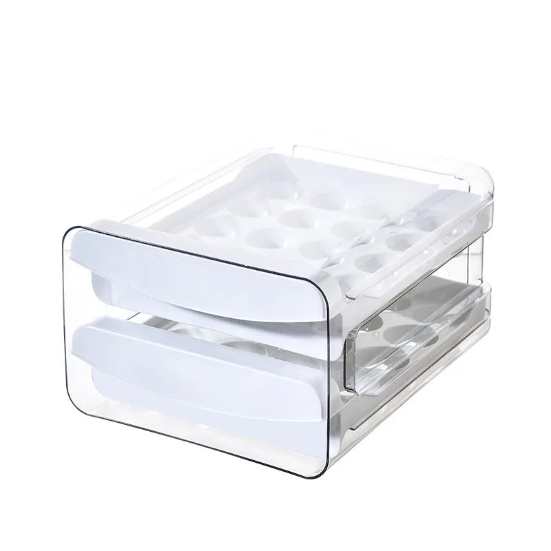 Square PET Egg Storage Box Food Container with Eco-Friendly Design Refrigerator Safe Multifunction Drawer Storage