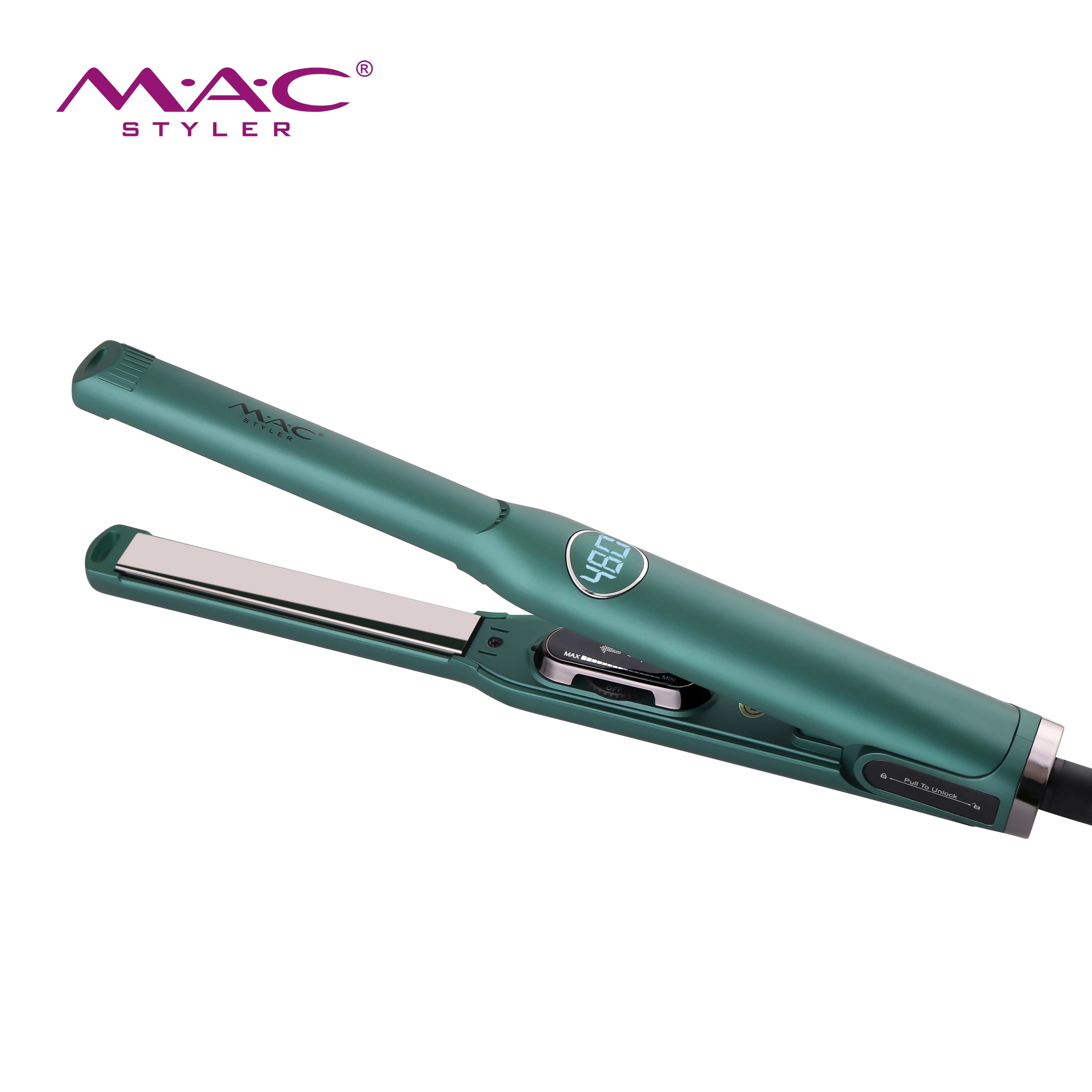 MAC Styler Green Color Professional Led Display Titanium Flat Iron 480F Narrow Plate Hair Straightener