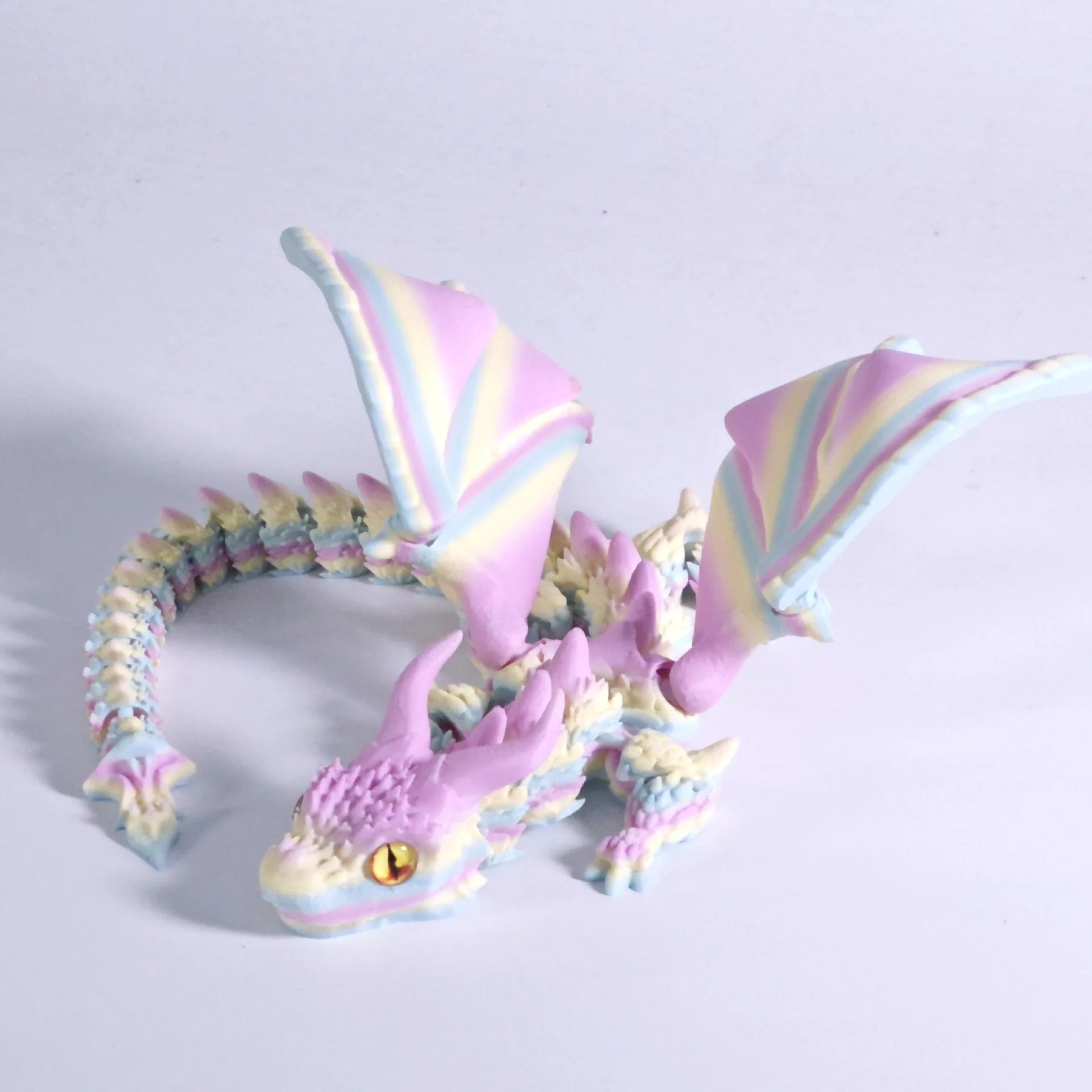 Exquisite 3d Printed Dragon with Movable Jointed Wings 3D Printed Colorful PLA Toothless Dragon Decoration for Kids