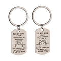 KeyChain for Mother'S Day Gift Stainless Steel Tag Necklace to My Mom Letter Military Brand Pendant Necklace Key Chain