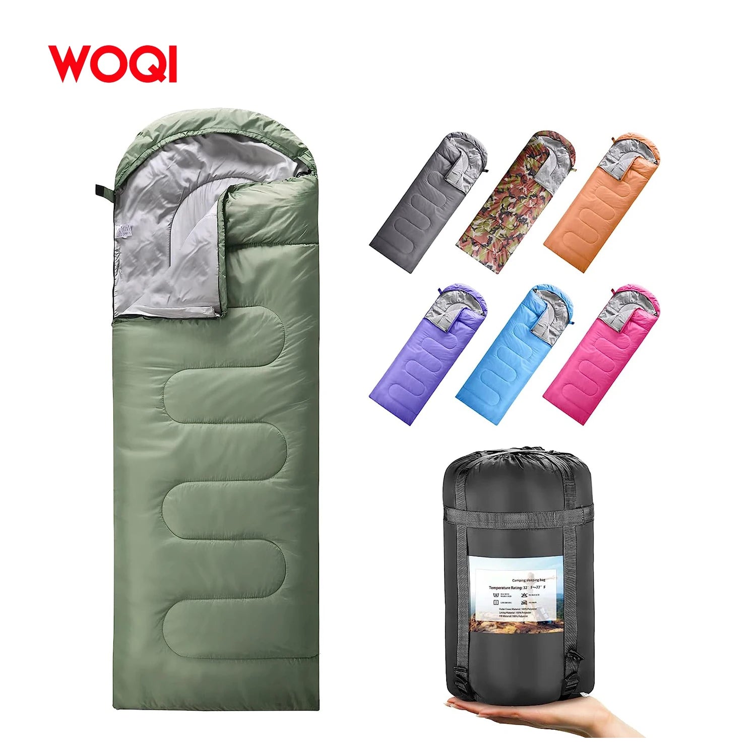 WOQI Lightweight Backpack Sleeping Bag Is Suitable for Adult Boys and Girls Fearless of Cold Weather