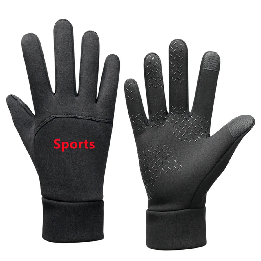 Sample Support Factory Custom Copper Fibre Bike Gloves Winter Sports Leather Driving Gloves Touch Screen Fashionable Mountain