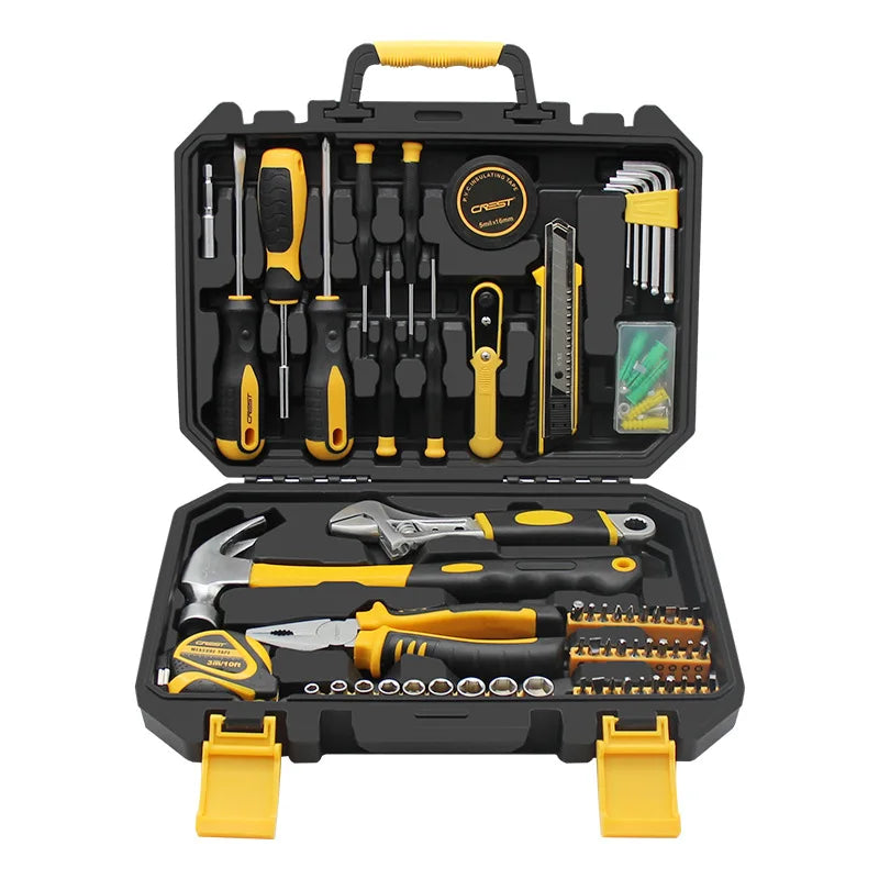 Home Use Multifunctional Manual Tool Set Box 100PCS Combination Including Screwdriver Wrench Pliers Single Set Minimum Order