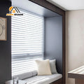 Shangri-La Office Modern Horizontal Window Blinds Manual Blackout Curtains with Fabric Roller Shades Rope Format for Hotels