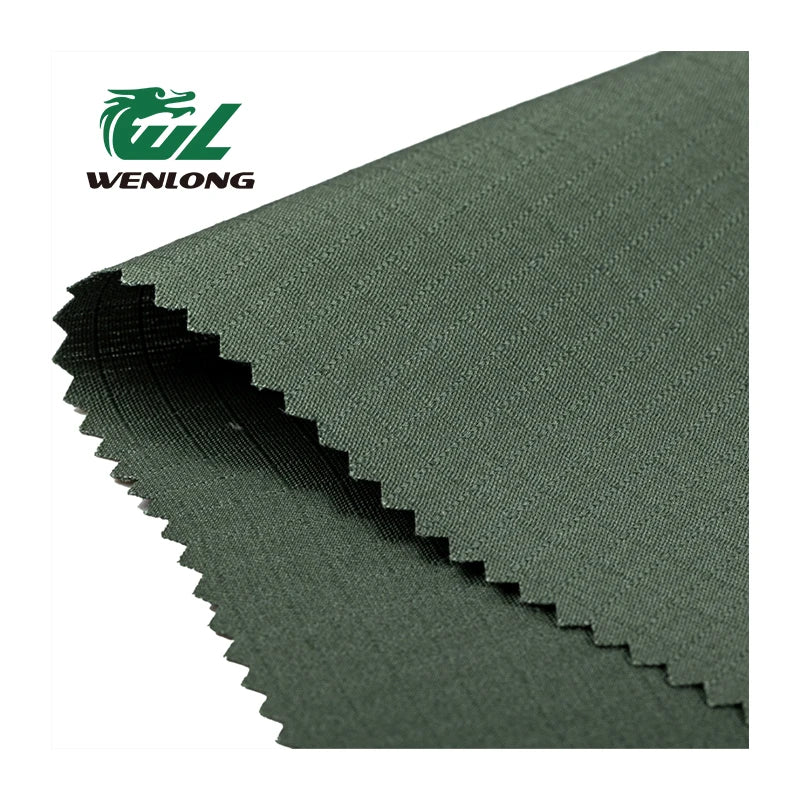 RTS Woven Camouflage Ripstop Fabric Plain Dyed Anti Tearing Waterproof Am Green T/C 65/35 for Boys Uniform