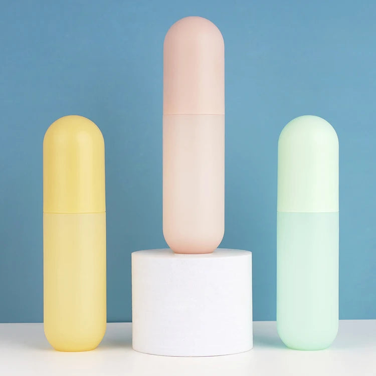 90ml Custom Color Pet Macaron Round Empty Capsule Packaging Bottles Plastic Lotion Pump Mist Spray Bottle for Perfume