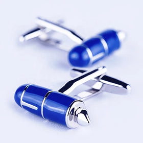 Novelty Button Set Blue&Red Pen Cuff Link Enamel Pens Gemelos De Camisas 2022 Shirt Collar Accessories Cufflinks for Men