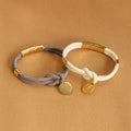 Custom Blank Disc  Braided White Rope Bracelet for Girls With Magnetic Clasp