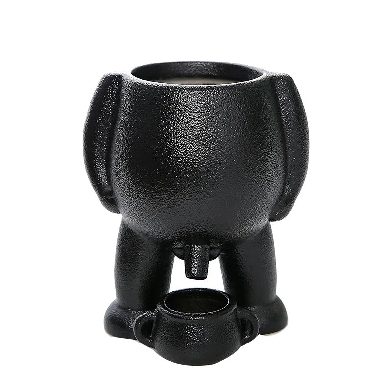 Simple Ceramic Cross-Border Simulation Flower Pot Office Desk Green Succulent Plant Ornament Small Potted Flower Pot Decoration