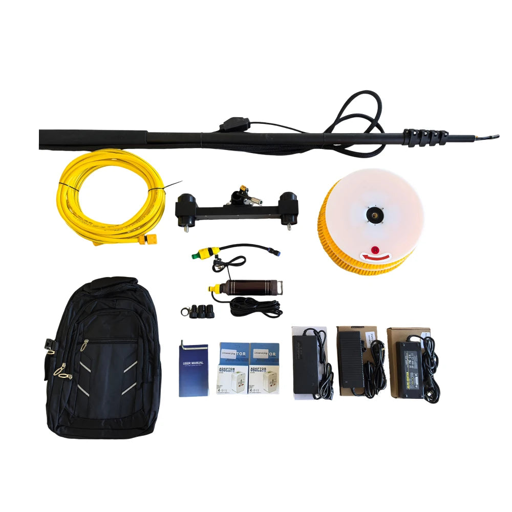 Zhenda Dual Use Version Rotary Brush Head Solar Panel Cleaning Brushes Set With Spare Parts and Accessories