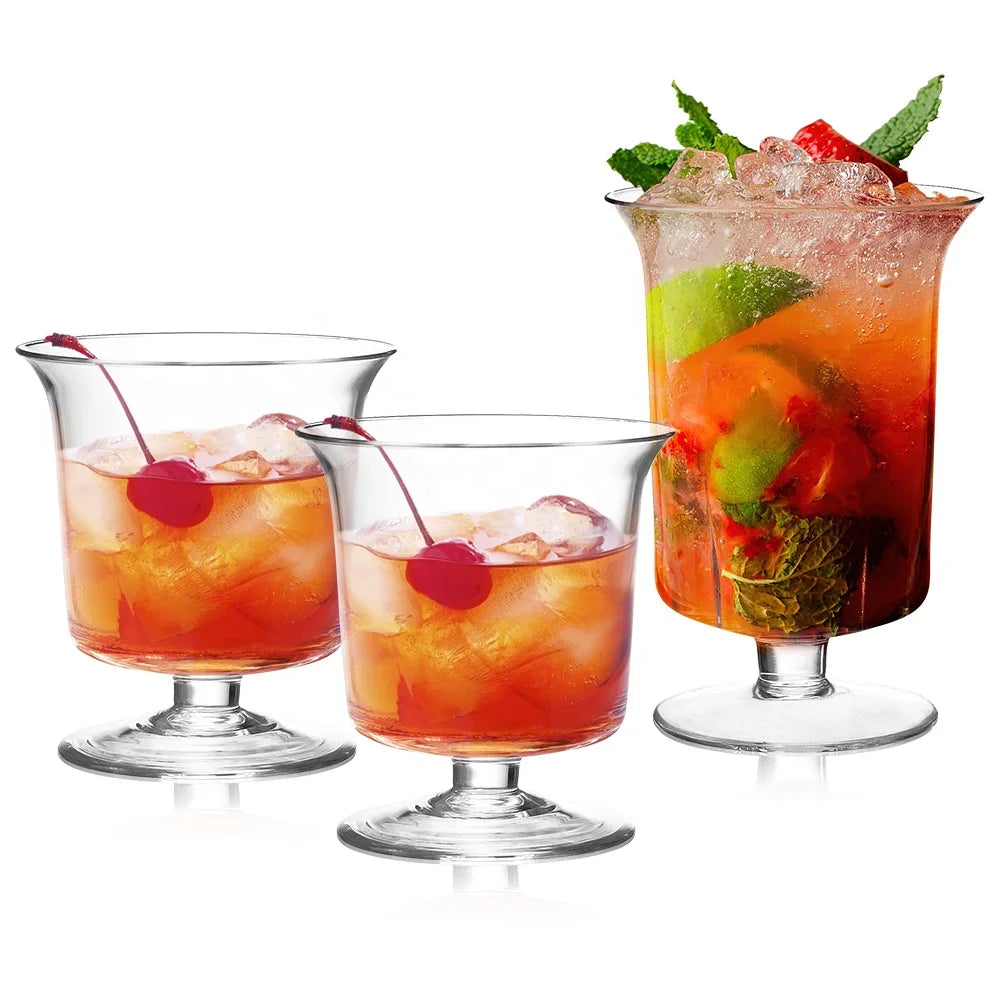 Short-STEMMED LIQUOR GOBLET Handblown Leadfree Glass Retro Sweet Brew Lapel Wine Glass with Footed Cup Dwarf Size