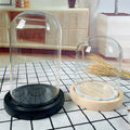Wholesale Glass Cloche Bell Jar Dome with Black Wooden Base Different Size Glass Cover for Home Festival Decoration