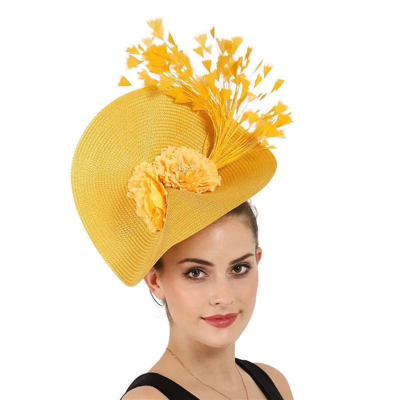 Ready to Ship Women's Dressy Church Baptism Wedding Derby Hat Headband 11 Colors Fascinator Hat for Parties and Outdoor Scenes