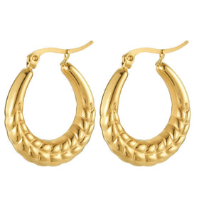 SE122 Stainless Steel Waterdrop Hollow Earrings Waterproof Hoop Jewelry for Women Wholesale Fashion Drop Earrings Charm