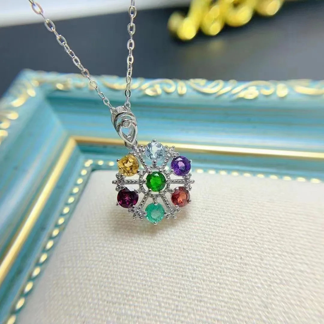 Wholesale Angel 925 Sterling Silver Women's Gemstone Necklace with Advanced Technology Rhodium and Gold Plating From China