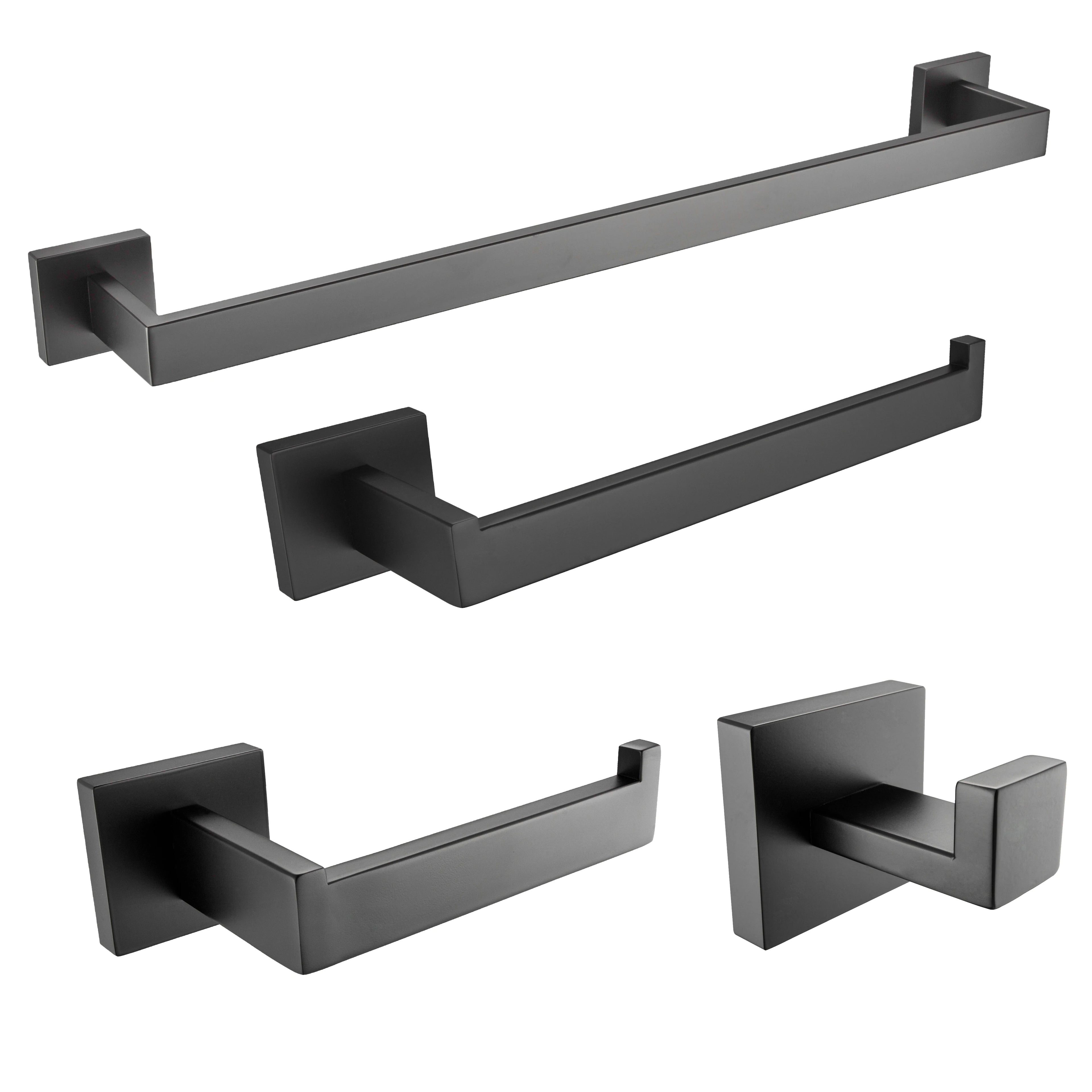 Stainless Steel Wall Mounted Towel Rack  Bathroom Accessory Towel Rack 4-piece Set