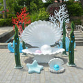 Home Decor Resin Crafts Creative Giant Sea Shell Statue Life Size Resin Ocean Party Sea Shell Decoration