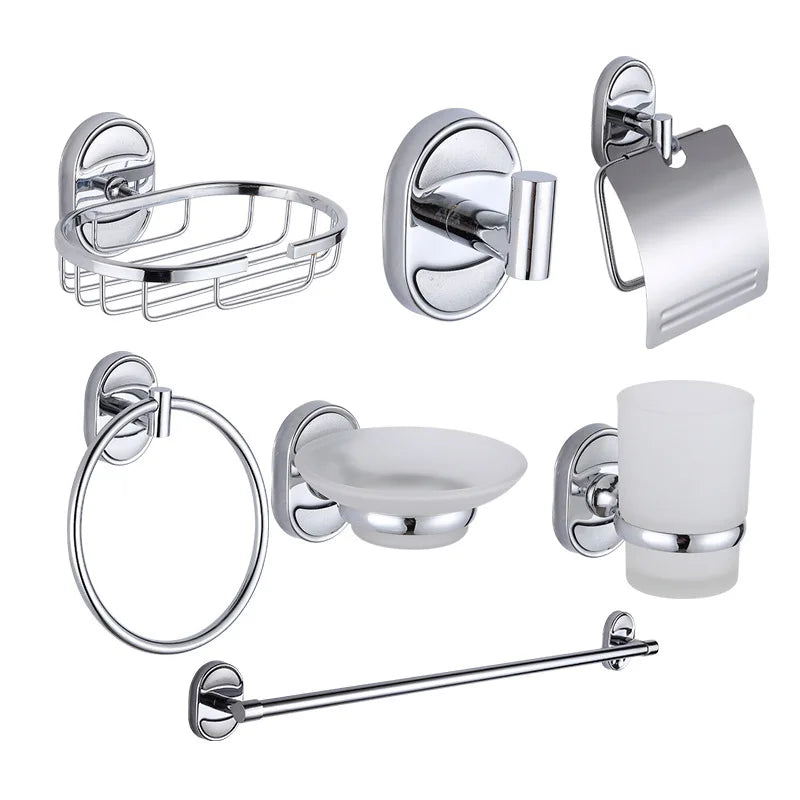 Bathroom Accessories Set Wall Mounted Black 6 Pieces Best Price Stainless Steel Luxury Washroom Accessories