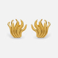 Dazan NEW Winter INS HOT 18k Gold Plated Hypoallergenic Stainless Steel Vintage Gothic Medieval Irregular Flame Potted Earrings