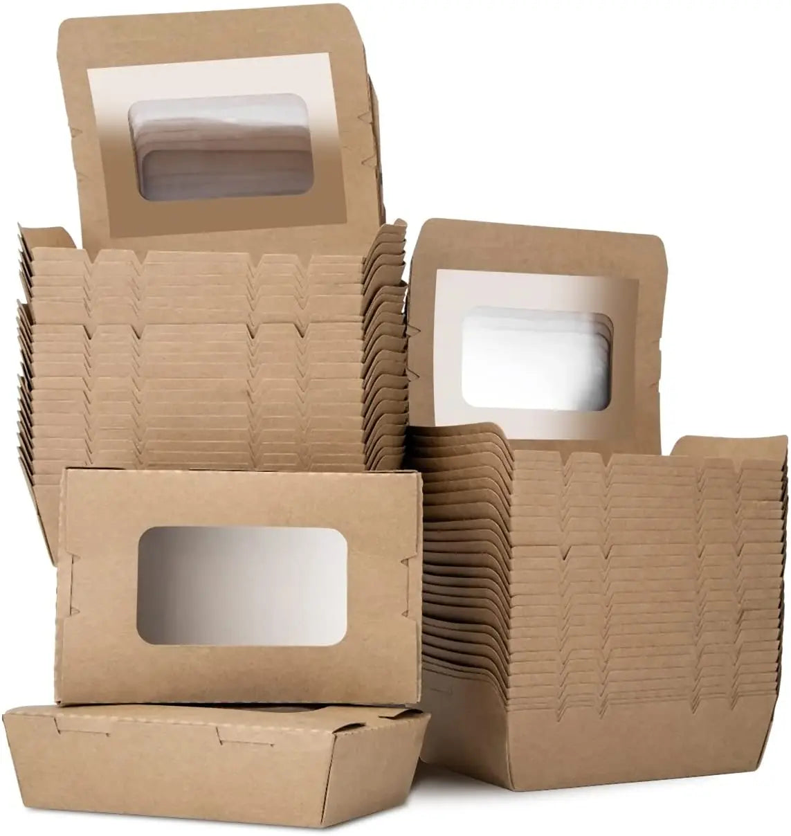17oz Take Out Food Containers Kraft Paper Food Container Takeout Box Leak and Grease Resistant Food Containers
