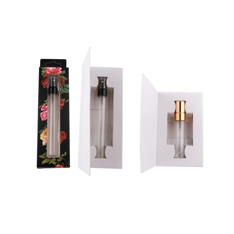 Mini Sample 2Ml 3Ml 5Ml 10Ml Empty Tester Clear Glass Pump Spray Bottle Vials for Pocket Perfume With Paper Box Packaging