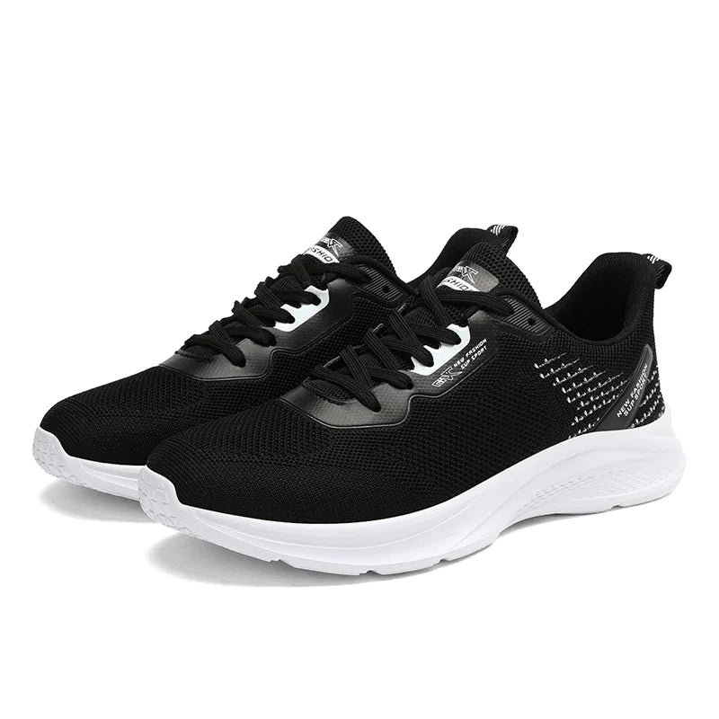 Four Seasons Flying Woven Mesh Anti-Slip Breathable Sneakers Men's Casual Light Sports Running Shoes