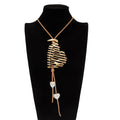 New Arrival Hollow Out Heart Necklaces Long Sweater Chain Necklace for Women