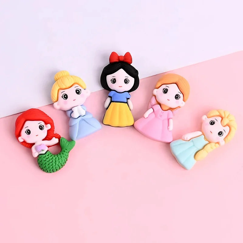 Mini Cartoon Cute Princess Flatback Resin Charms Cabochon for Slime Kid DIY Mobile Phone Hairclip Keychain Craft Decor