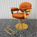 Modern Golden Frame and Base Hairdressing Styling Chair for Salon Beauty Chairs Lady Makeup Chairs