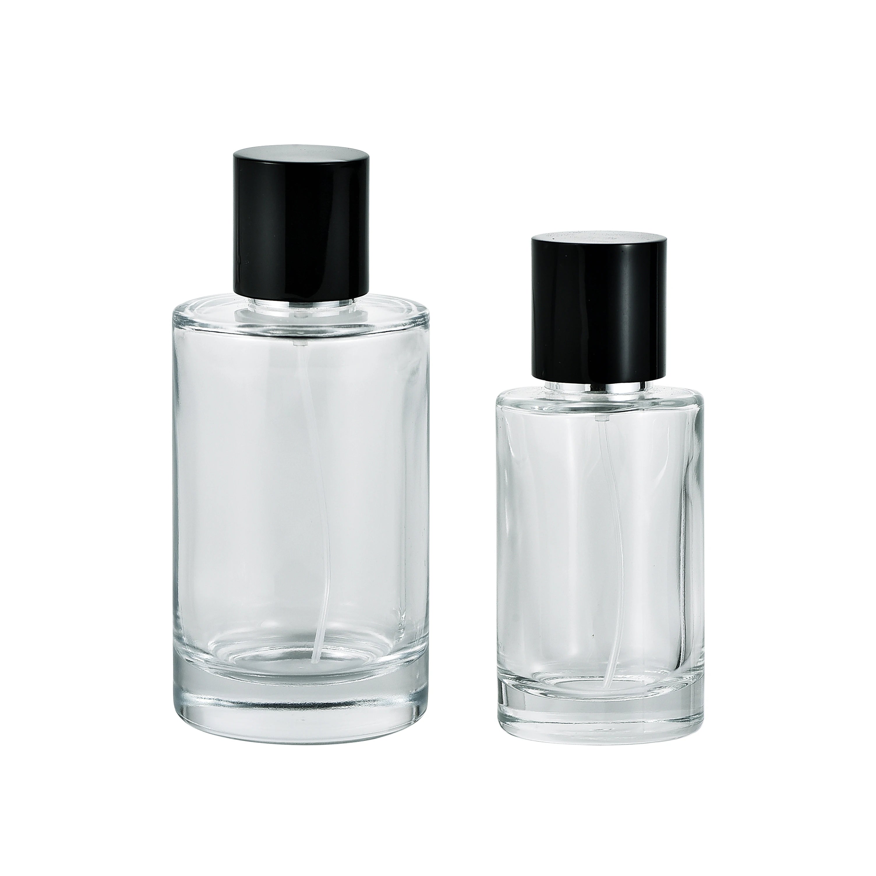 Cylinder Transparent Perfume Spray Bottle 50ml 100ml for Luxury Perfume Bottle with Box