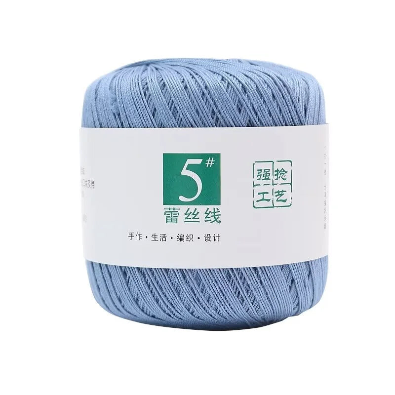 Wholesale #5 Lace Yarn DIY Hand Crochet 100% Cotton Strong Twisted Fancy Yarn for Shirt Bikini Cotton Yarn