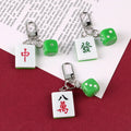 Promotion Fashion Chinese Mah Mahjong Tile Keychain Decorative Key Chain Key Holder Amulet Jong Luck Resin Dice Mahjong Keychain