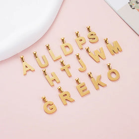 YK 26 Letters Mirror Polished Stainless Steel Pendant Fashionable Diy Necklace & Bracelet Jewelry Findings & Components