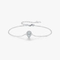 Pear Cut Link Chain Platinum Plated for Women Wedding Fine Jewelry 925 Sterling Silver Water Drop Shining Clear CZ Bracelet
