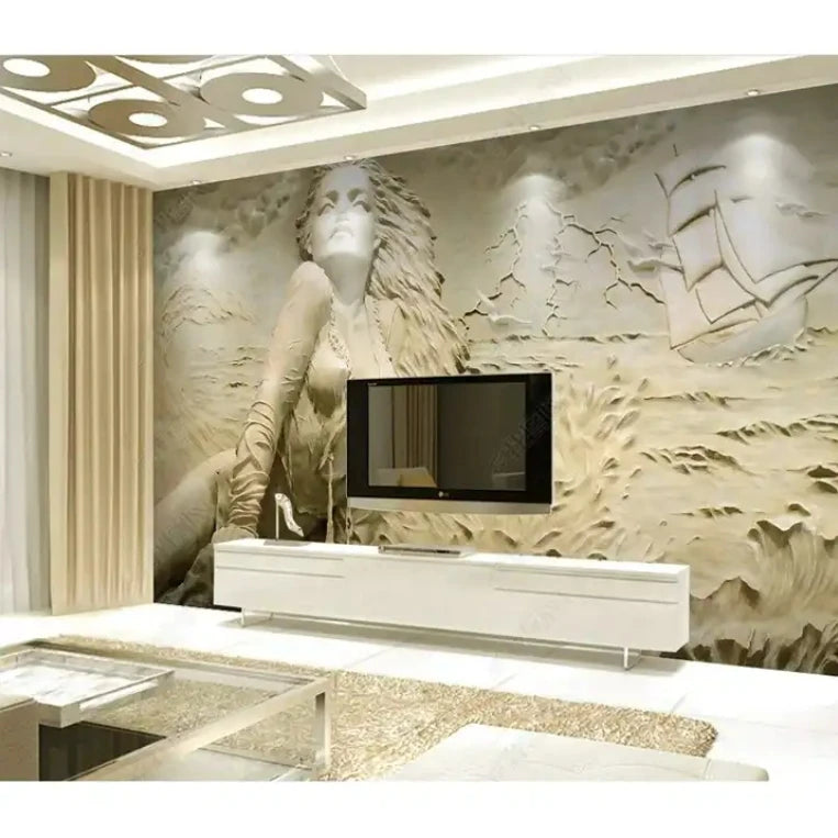 3D relief wallpaper european style 5d mural wallpaper bedroom decor
