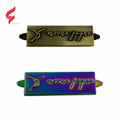 Lihui Custom Metal Logo Tags Embossed Design Rainbow Color Options Zinc Material Lead/Nickel Free Custom Metal logo for Bag/hat