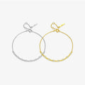 FUAMAY Minimalist 925 Sterling Silver Charm Bracelet 18K Gold Plated Simple Bezel Zircon Bracelet Breloque