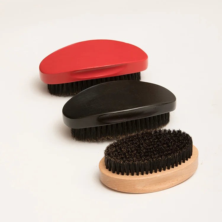 100% Boar Bristle Low MOQ Soft Custom logo 360 Wave Brush Curved Wooden